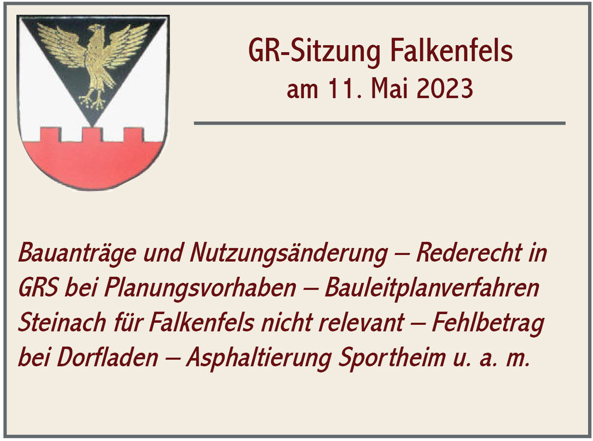 GR Sitzung Falkenfels 2023 05 11