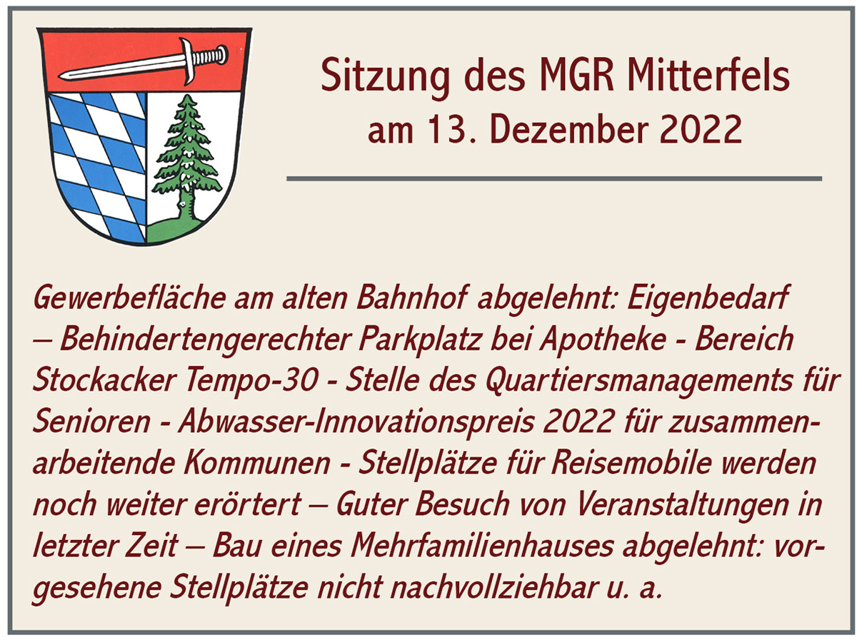 MGR Sitzung Mitterfels 2022 12 13