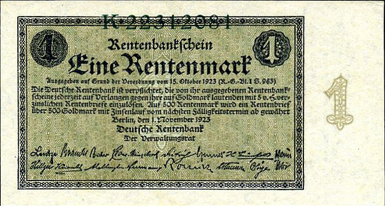 15 02a  rentenmark 1 11 1923 xx