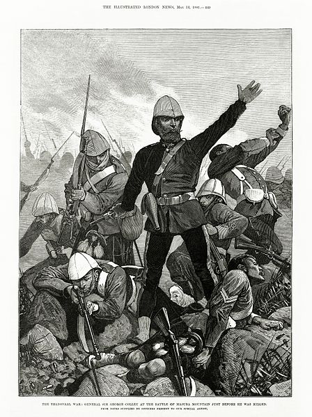 16 01 general sir george colley at the battle of majuba mountain just before he was killed