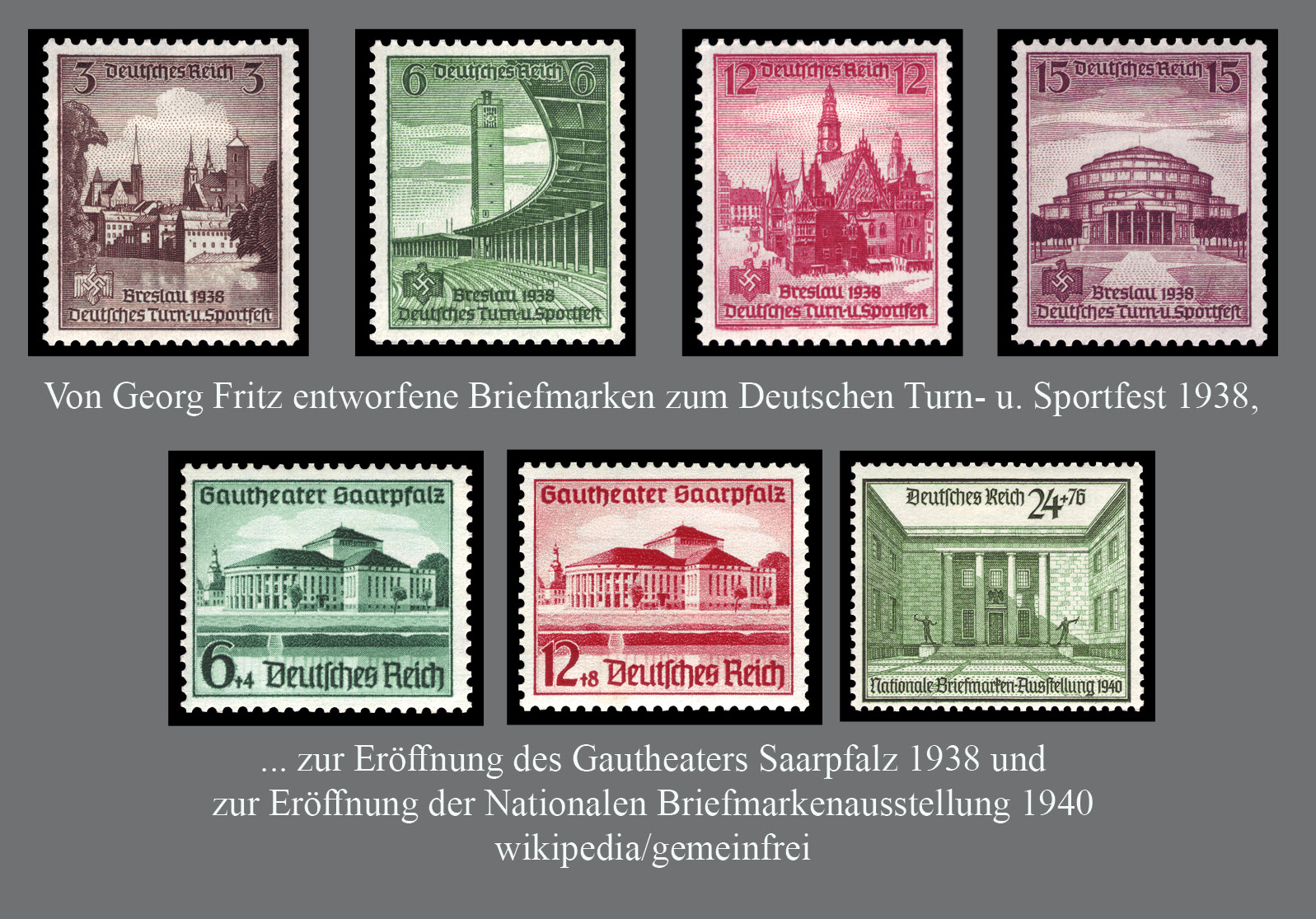 Georg Fritz 21 Briefmarken entworfen von Georg Fritz