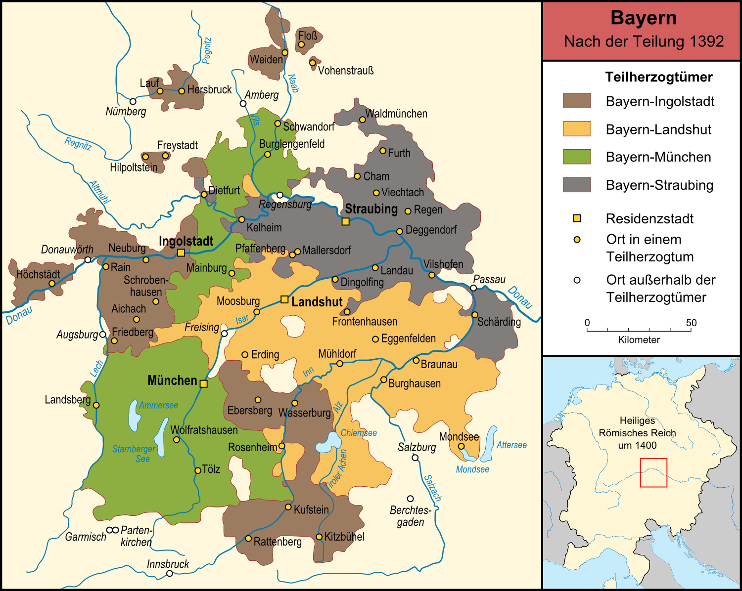 12 a Bayern nach der Teilung 1392 w