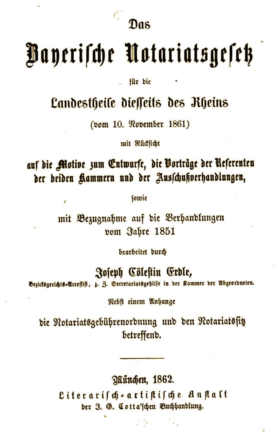 44 01 Bayerisches Notariatsgesetz 1861 f
