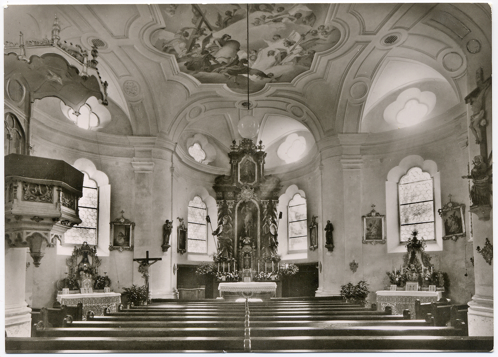 68 04 G 0007 Luftk M St Georgs Kirche um 1970 Stolz w
