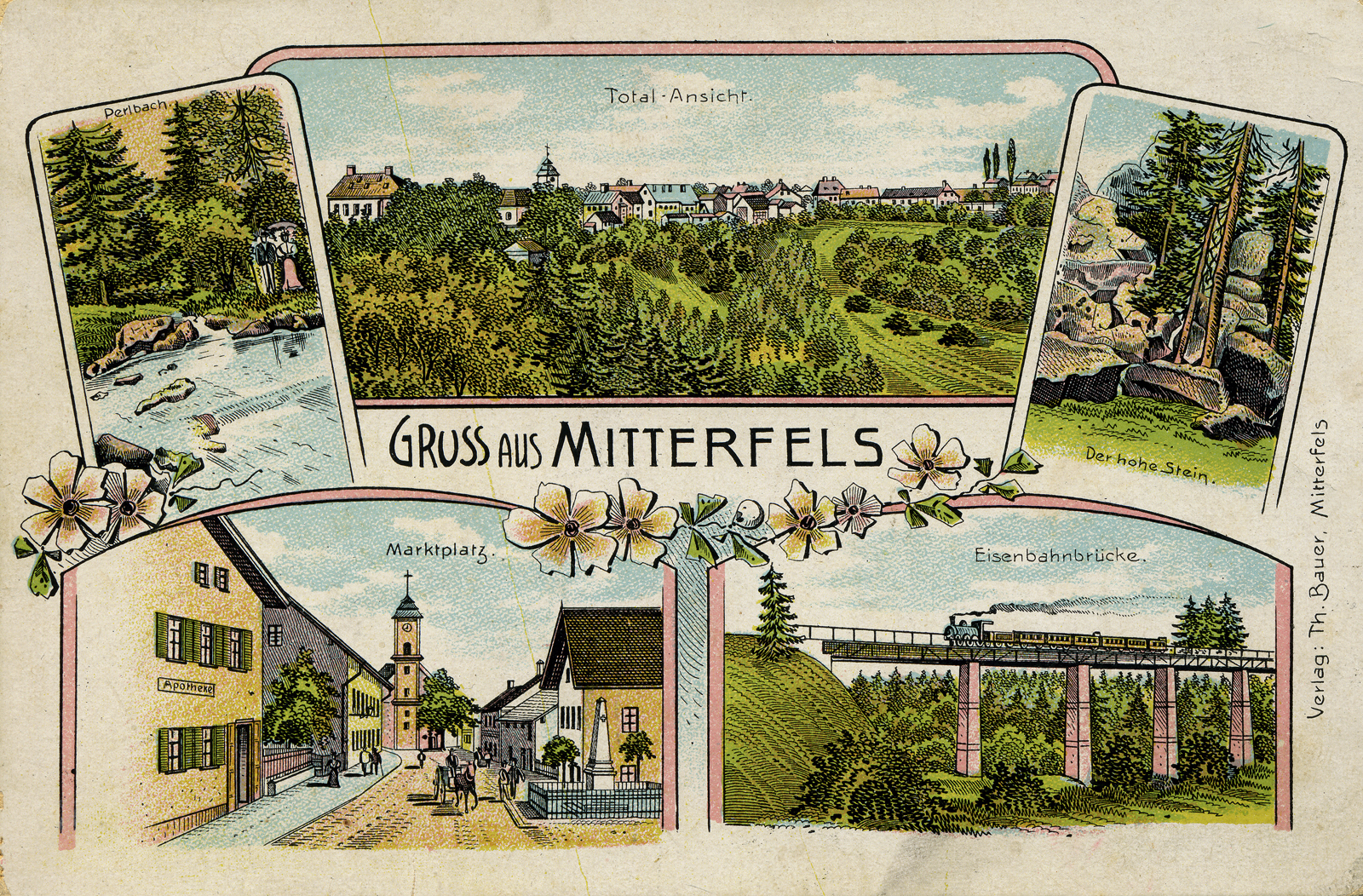 70 03 Ansichtskarte Gruss aus Mitterfels um 1900 Stolz w