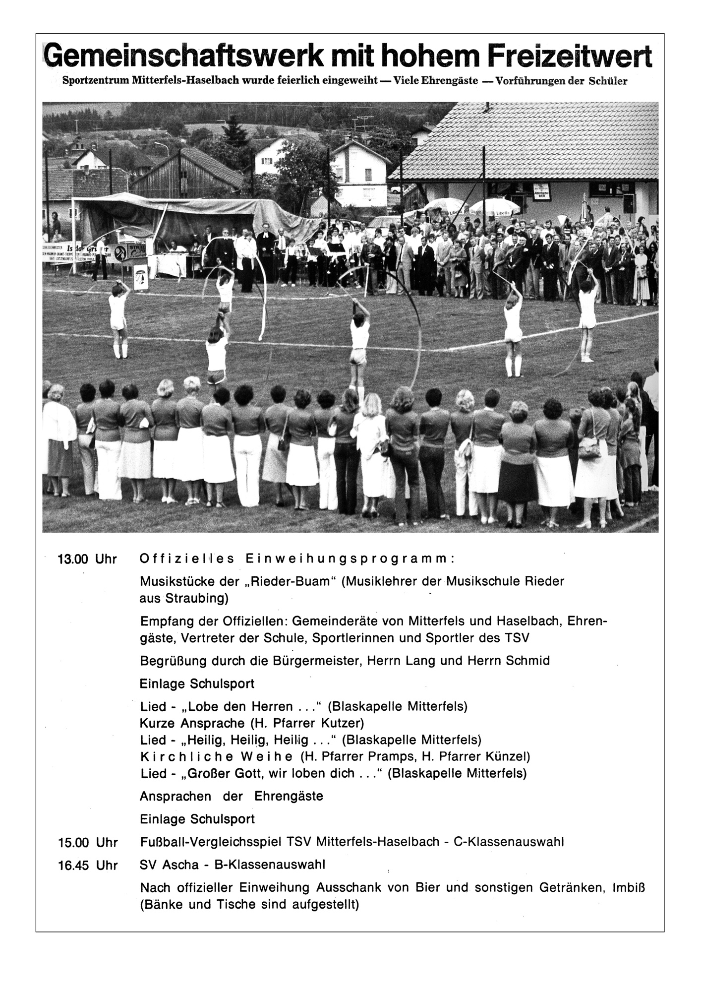 75 38 1980 Einweihung Sportgelaende Rogendorf