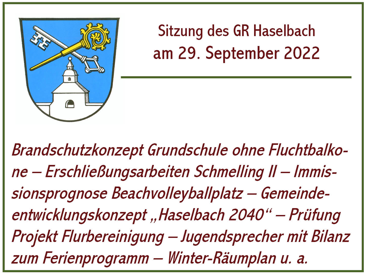 GR Sitzung Haselbach 2022 09 29
