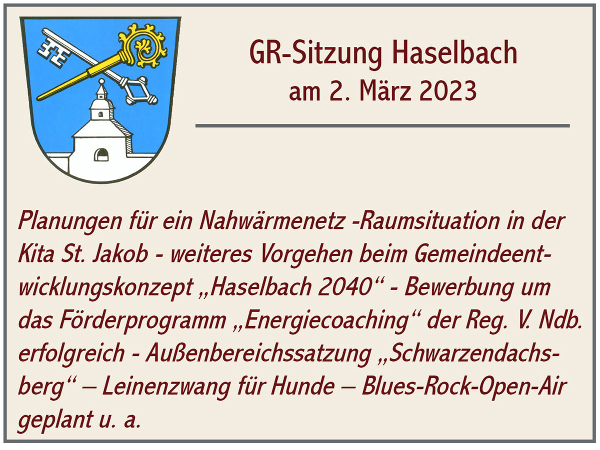 GR Sitzung Haselbach 2023 03 02