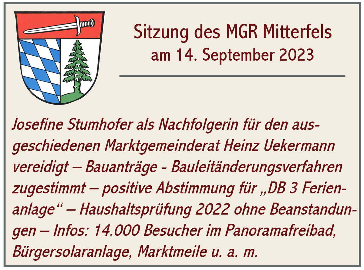 MGR Sitzung Mitterfels 2023 09 14