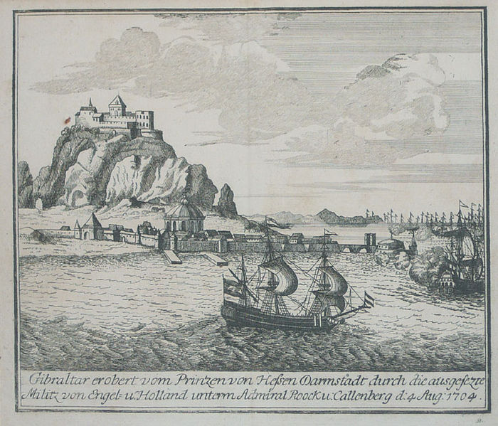 04 05 decorative scenes of the war of the spanish succession - gibraltar 1704