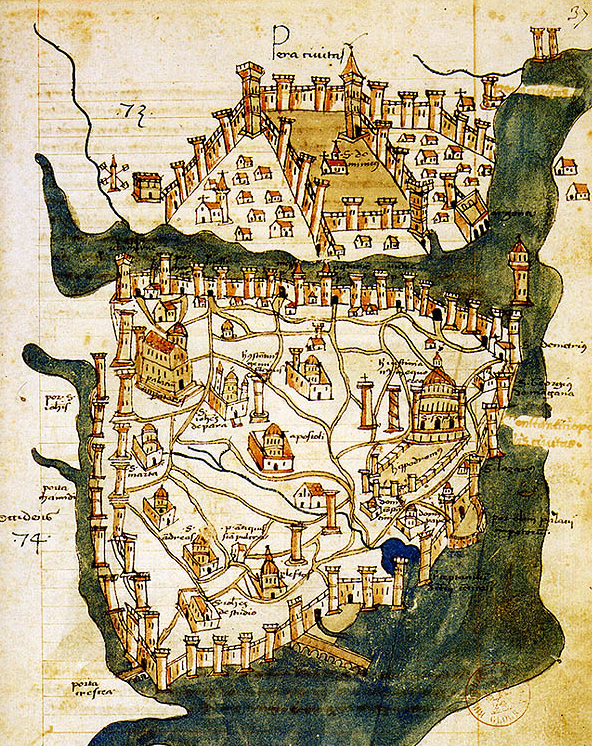 28 03 map of constantinople 1422 by florentine cartographer cristoforo buondelmonte